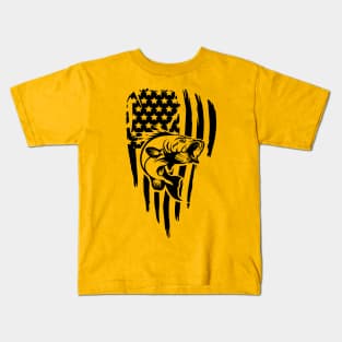 Bass American Flag Black Kids T-Shirt